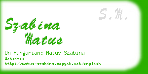 szabina matus business card